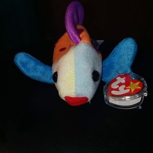 Ty "Lips" Fish Beanie Baby Retired 1999 Vintage RARE w ERRORS & Holographic Tag
